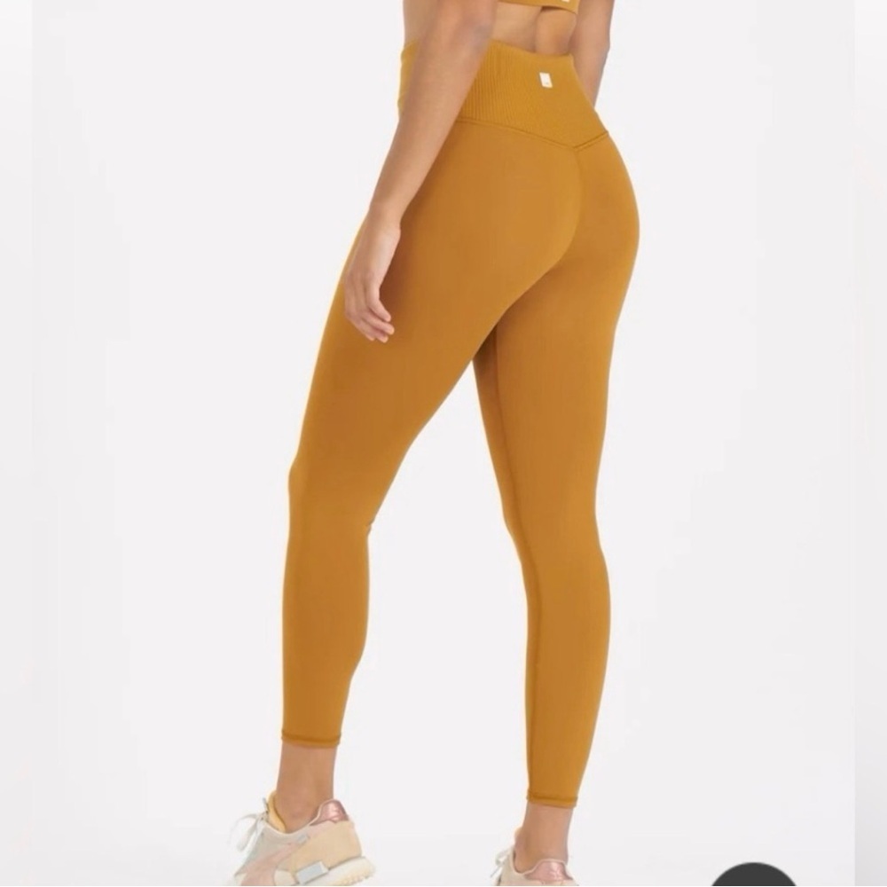 Viori Women's Mustard High-Waisted Leggings, no size tag, measurements inc., EUC